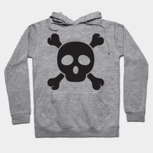 Death Symbol Skull and Bones Black Pirate Logo Icon Emoticon Hoodie